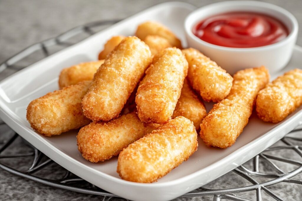 Crispy air-fried frozen fried pickles served with dipping sauce